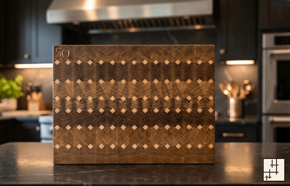 geöltes exklusives Schneidbrett mit Individualisierung. 